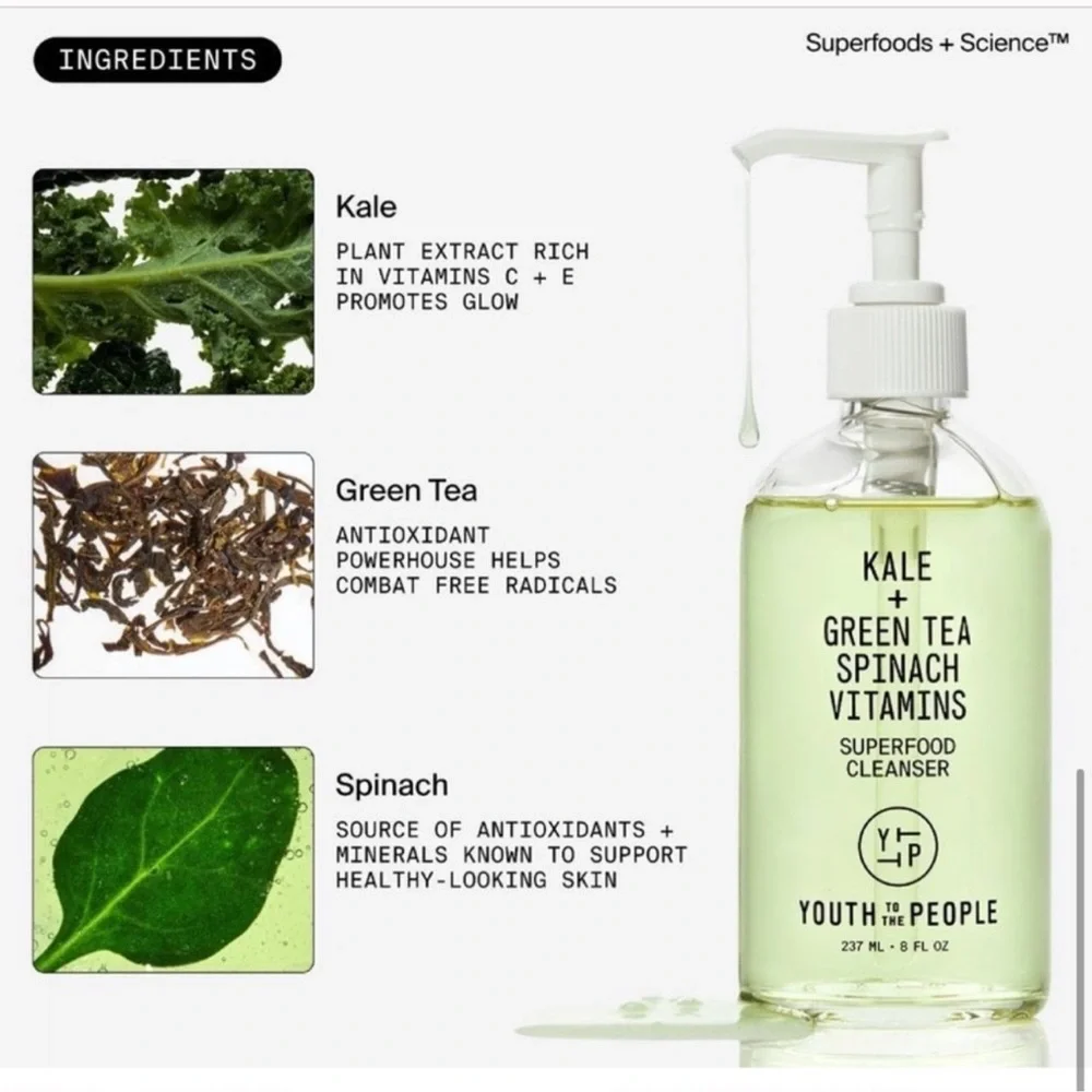 $6 🌙 Youth To The People Kale, Green Tea,‎ Spinach SUPERFOOD CLEANSER NEW